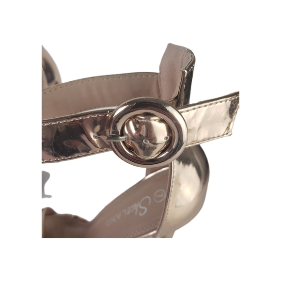 Shaeland Charming Ankle Strap Rounded Buckle Open Toe Stiletto. Rose Gold Sz 7 - Picture 8 of 15